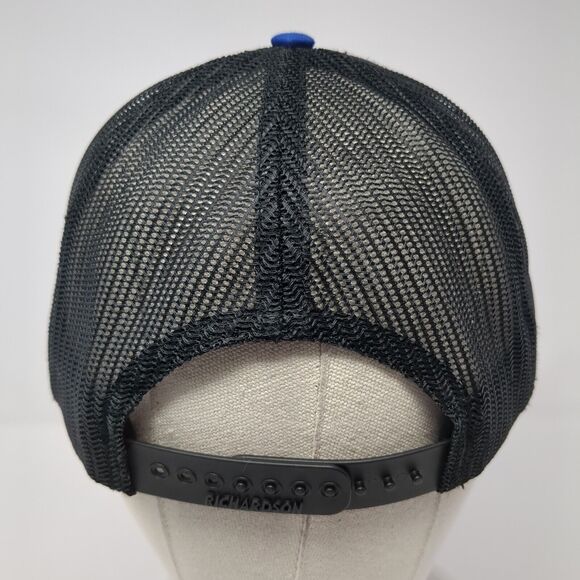 Richardson Snapback Trucker Hat Blue One Size Embroidered Logo Outdoor - Picture 5 of 9